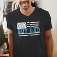 Boy Dad Proud Dad Of Boy Father Of Boy Shirt For Dad US Flag Men's V-Neck T-Shirt