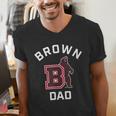 Brown University Bears Arched Dad Men's V-Neck T-Shirt
