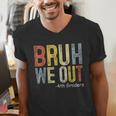 Bruh We Out 4th Graders Fourth Grade Graduation Class 2024 Men's V-Neck T-Shirt