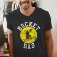 Bucket Dad Softball Dad Baseball Father's Coach Men's V-Neck T-Shirt Bucket Dad Softball Dad Baseball Father's Coach Men's V-Neck T-Shirt