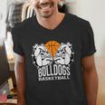 Bulldogs Basketball Shirt Basketball Mom Dad Players Tshirt Men's V-Neck T-Shirt