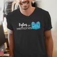 Bytes Of Memories Digital Nostalgia Concept Line Men's V-Neck T-Shirt