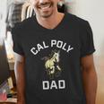 Cal Poly Mustangs Arched Dad Men's V-Neck T-Shirt