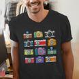 Camera Hand Drawn Old Nostalgia Retro Lens Styles Men's V-Neck T-Shirt