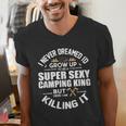 Camping Men Camper RV Camping Vacation Camping Dad Men's V-Neck T-Shirt