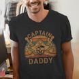 Captain Daddy Pirate Jolly Roger Flag Dad Halloween Men's V-Neck T-Shirt