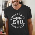 Care Giver RN Emergency Nurse Graduation ED Techs Department Men's V-Neck T-Shirt