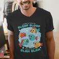 Cartoon Sarcasm Anti-Social Nihilism Introvert Fish Men's V-Neck T-Shirt Cartoon Sarcasm Anti-Social Nihilism Introvert Fish Men's V-Neck T-Shirt