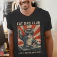 Cat Dad Club Life Is Better With Cats Cat Dad Cat Men's V-Neck T-Shirt