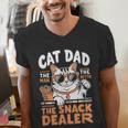 Cat Dad The Man The Myth The Snack Dealer Men's V-Neck T-Shirt
