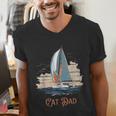 Cat Dad Vintage Catamaran Sailing Men's V-Neck T-Shirt