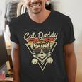 Cat Daddy Retro Sunglasses Cat Fur Dad Papa Vintage Cat Dad Men's V-Neck T-Shirt