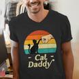Cat Daddy Vintage Cat Lover Cat Dad Fathers Day Men's V-Neck T-Shirt Cat Daddy Vintage Cat Lover Cat Dad Fathers Day Men's V-Neck T-Shirt