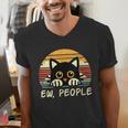 Cat Eww People Introvert Meme Women Men Kids Men's V-Neck T-Shirt