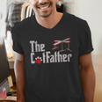 The Cat Father Cat Dad Feline Father Kitten Dad Men's V-Neck T-Shirt