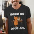 Cat Ignoring You Expert Level Orange Tabby Introvert Men's V-Neck T-Shirt Cat Ignoring You Expert Level Orange Tabby Introvert Men's V-Neck T-Shirt