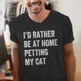 Cat Owner Introvert Stay Home Rather Pet Cat Men's V-Neck T-Shirt