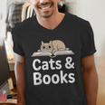 Cats And Books Men's V-Neck T-Shirt