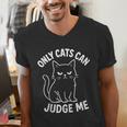 Only Cats Can Judge Me Sarcastic Cat Lover Introverts Men's V-Neck T-Shirt Only Cats Can Judge Me Sarcastic Cat Lover Introverts Men's V-Neck T-Shirt