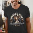 Cavalier King Charles Spaniel Dog World's Best Cavalier Dad Men's V-Neck T-Shirt