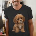 Cavapoo Breed Pet Lover Art Dog For Mom Dad Kids Men's V-Neck T-Shirt