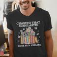 Chasing That Scholastic Book Fair Feeling Apparel Men's V-Neck T-Shirt Chasing That Scholastic Book Fair Feeling Apparel Men's V-Neck T-Shirt