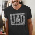 Checkered Racing Birthday Party Matching Family Race Car Dad Men's V-Neck T-Shirt