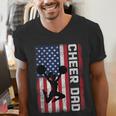 Cheer Dad American Flag Cheerleader Support Men's V-Neck T-Shirt