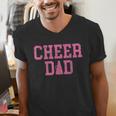 Cheer Dad Vintage Retro Cheerleading Pink Men's V-Neck T-Shirt