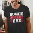 Cheer Stepdad Bonus Cheer Dad Red Men's V-Neck T-Shirt