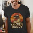 Chicken Daddy Vintage Chicken Dad Farmer Poultry Farmer Men's V-Neck T-Shirt