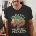 Chicken Dads Have The Best Peckers Vintage Apparel Men's V-Neck T-Shirt Chicken Dads Have The Best Peckers Vintage Apparel Men's V-Neck T-Shirt