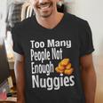 Chicken Nugget Saying Introvert Nuggie Foodie Food Men's V-Neck T-Shirt Chicken Nugget Saying Introvert Nuggie Foodie Food Men's V-Neck T-Shirt