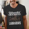 Chocolate Lab Dog Introvert Chocolate Labrador Retriever Men's V-Neck T-Shirt Chocolate Lab Dog Introvert Chocolate Labrador Retriever Men's V-Neck T-Shirt
