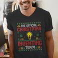 Christmas Inventing Team Inventing Introvert Xmas Men's V-Neck T-Shirt Christmas Inventing Team Inventing Introvert Xmas Men's V-Neck T-Shirt