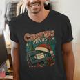 Christmas Movies Chill Retro VHS Holiday Nostalgia Men's V-Neck T-Shirt Christmas Movies Chill Retro VHS Holiday Nostalgia Men's V-Neck T-Shirt