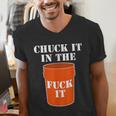 Chuck It In The Fuck It Bucket Meme Sarcastic Garage Dad Men's V-Neck T-Shirt