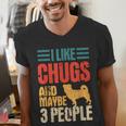 Chug Dog Retro Vintage Pughuahua Owner Fur Parent Introvert Men's V-Neck T-Shirt Chug Dog Retro Vintage Pughuahua Owner Fur Parent Introvert Men's V-Neck T-Shirt