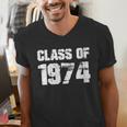 Class Of 1974 High School College Graduation Reunion Men's V-Neck T-Shirt