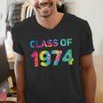 Class Of 1974 School Reunion College Highschool Graduation Men's V-Neck T-Shirt