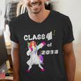 Class Of 2018 Graduation Him Her Unicorn Dabbing Shirt Men's V-Neck T-Shirt