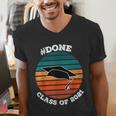 Class Of 2021 Done Senior Graduation Retro Sunset Men's V-Neck T-Shirt