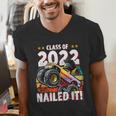 Class Of 2022 Monster Truck Graduation Cap Retro Sunset Boy Men's V-Neck T-Shirt