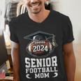 Class Of 2024 Graduation Senior Football Mom 2024 Men's V-Neck T-Shirt