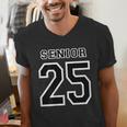 Class Of 2025 High School Senior 25 On Back Graduation Men's V-Neck T-Shirt