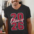 Class Of 2026 Graduation Red With Varsity Letters Men's V-Neck T-Shirt