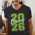 Class Of 2026 Graduation Varsity Lime Green Letters Men's V-Neck T-Shirt