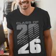 Class Of 2026 High School Senior Graduation Grey Sport Style Men's V-Neck T-Shirt