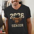 Class Of 2026 Highland Cow Senior Graduation School Pride Men's V-Neck T-Shirt