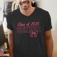 Class Of 2026 Pink Coquette Bow Cap Senior 2026 Graduation Men's V-Neck T-Shirt